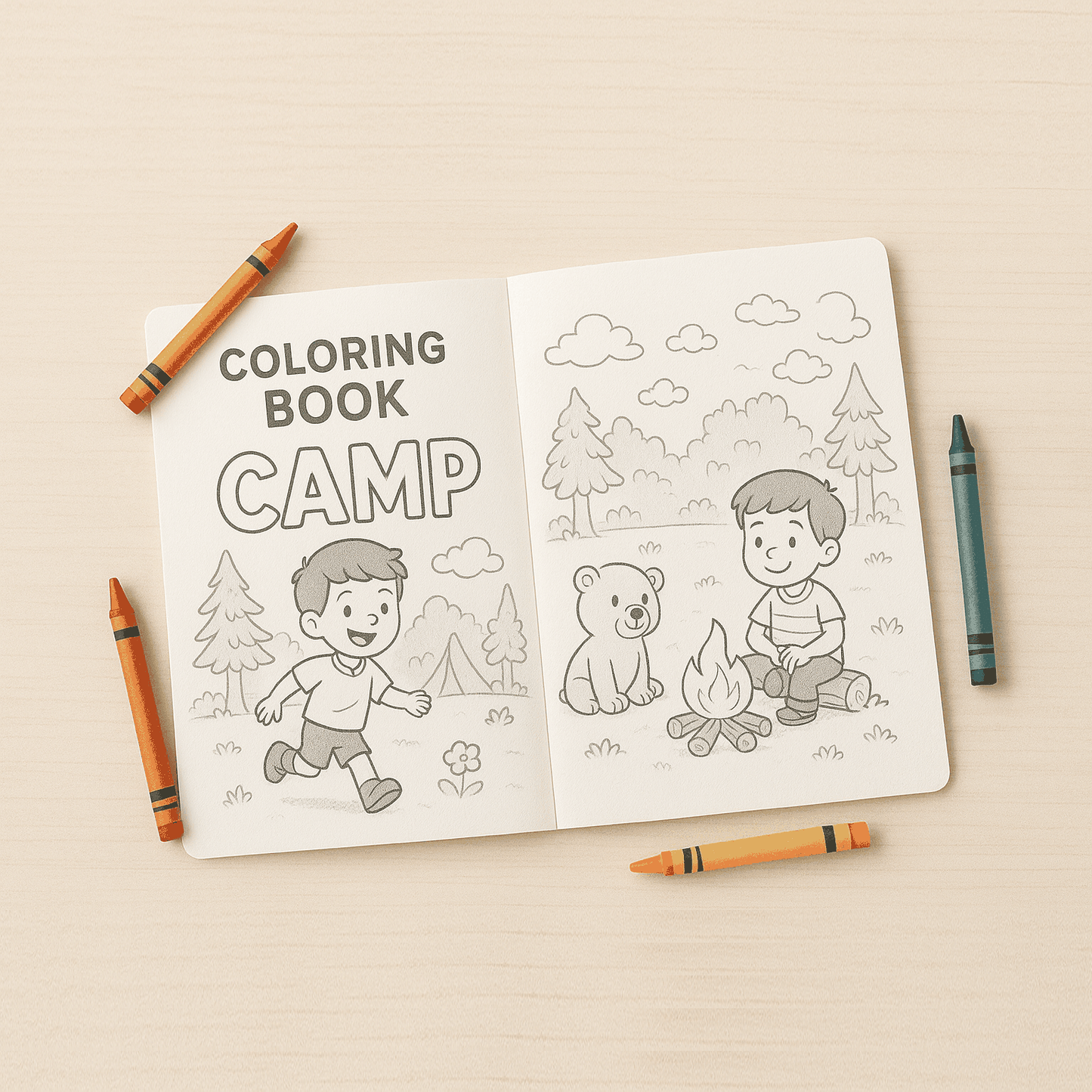 Child holding a Custom Storybook Coloring Book with a personalized cover and black-and-white pages ready to color.